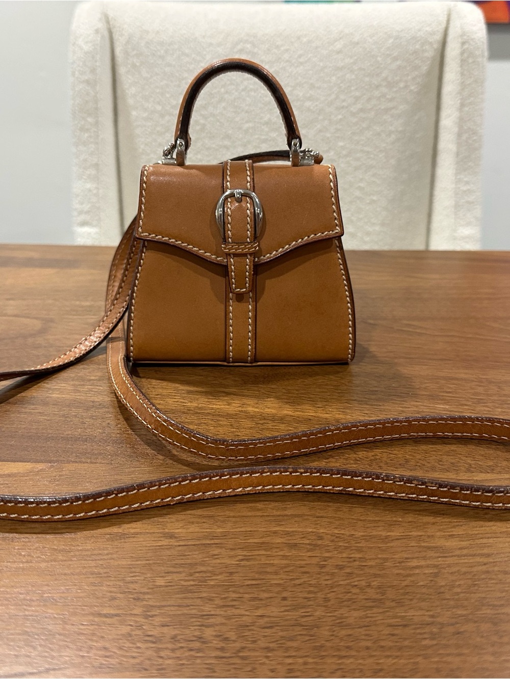 Gucci Tan Leather Mini Top-Handle Crossbody